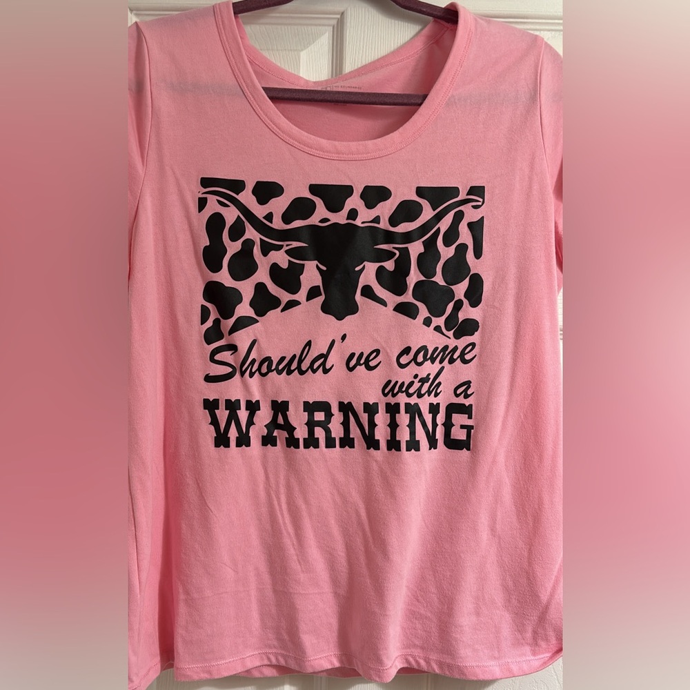 Pink Long Sleeve Graphic Tee